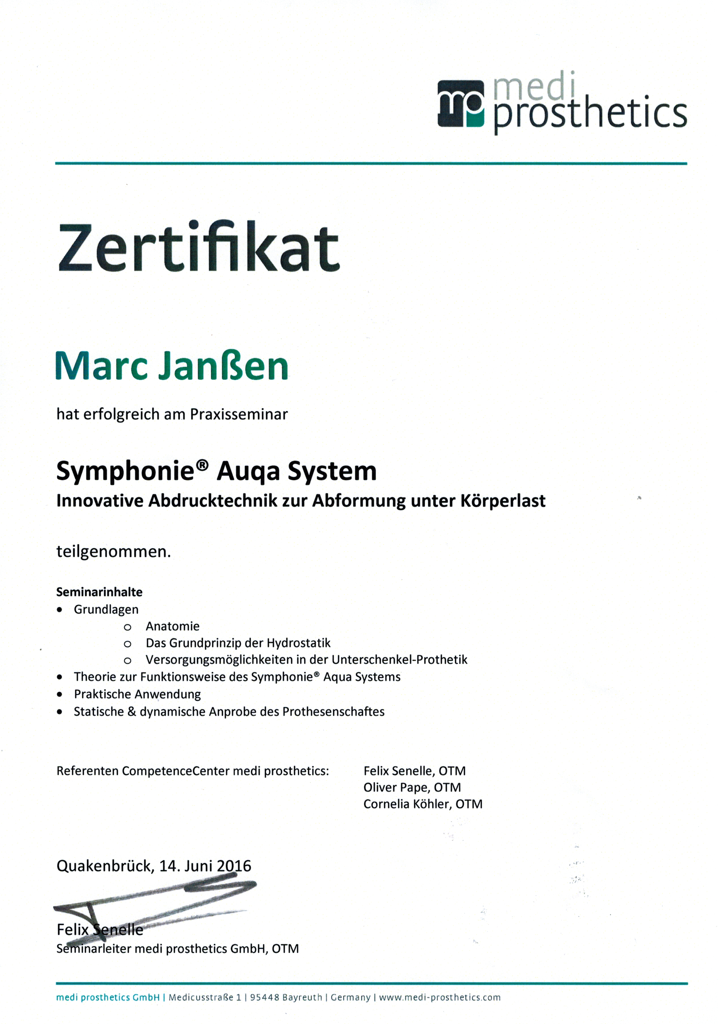 Synphonie Auqua System Marc Zertifikat02092016